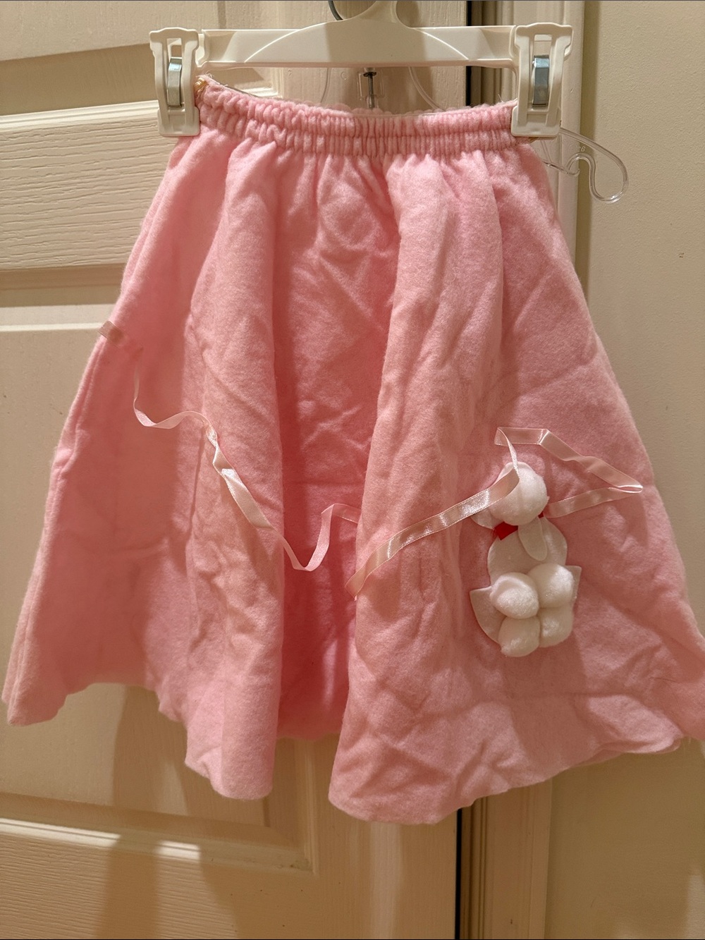 Girls' Pink Floral Ribbon Skirt